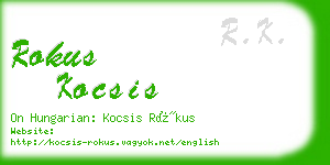 rokus kocsis business card